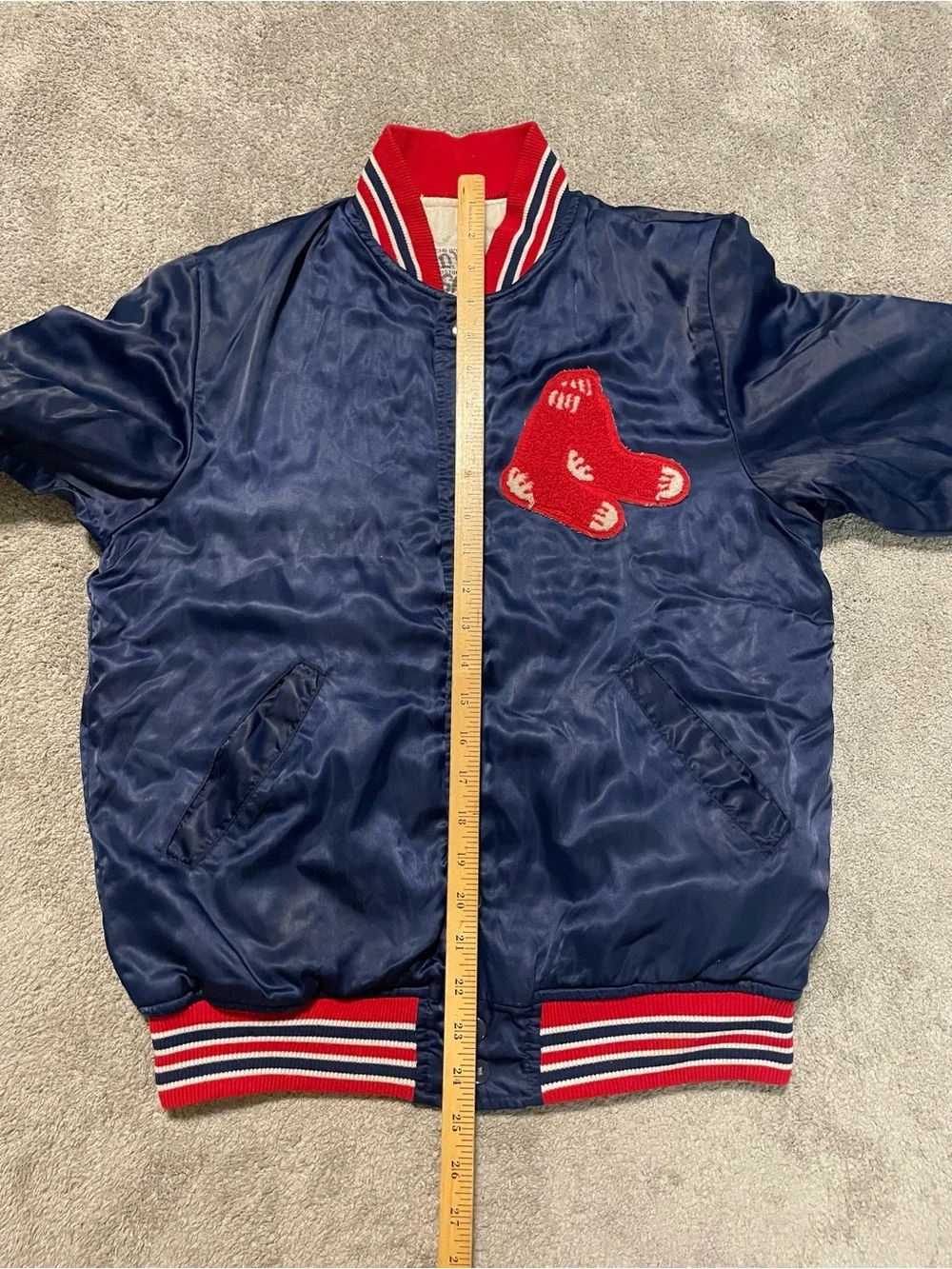 Vintage 80s Boston Red Sox Satin Jacket Youth 16 Adult XS S Twins Enterprises